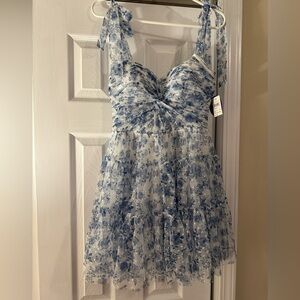 Windsor Blue Floral Sleeveless Dress